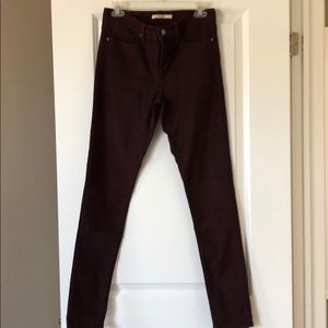 Levi’s stretch oxblood skinny jeans